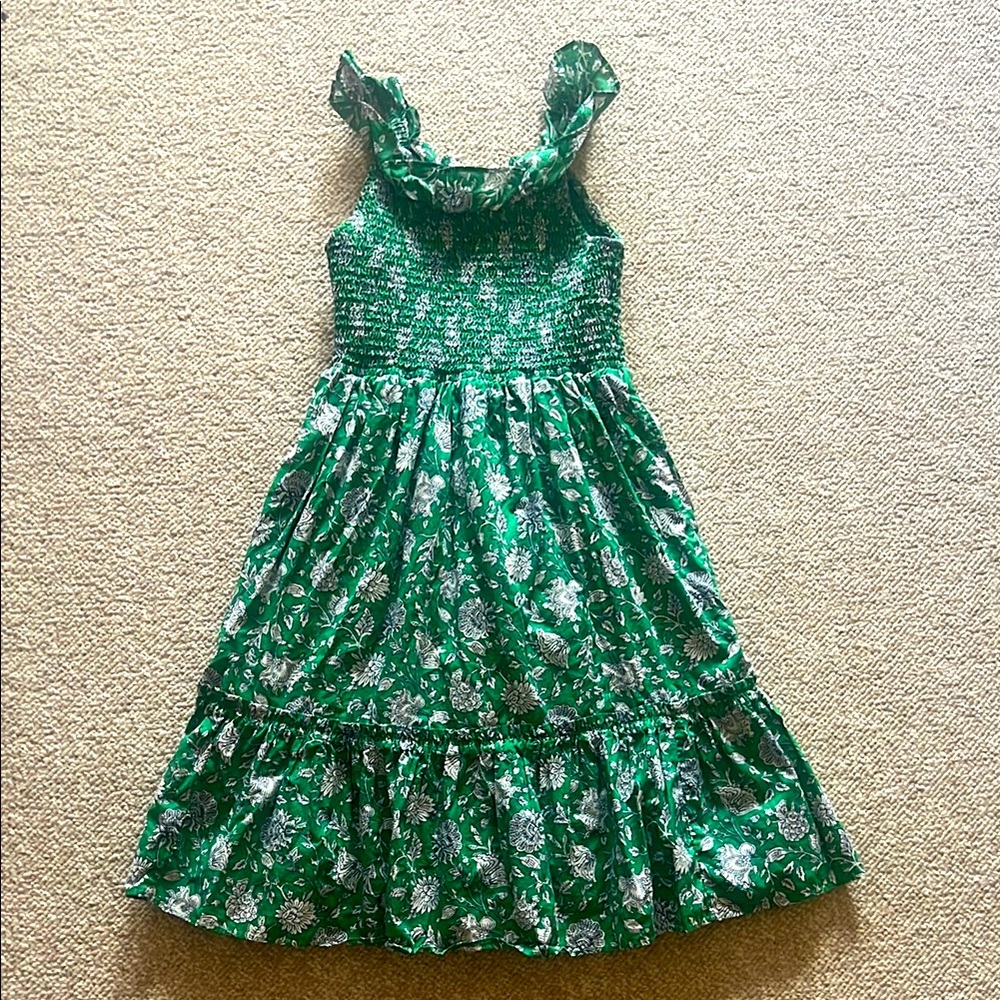 J. Crew Crewcuts Green Floral Dress (size 10) - Worn once, great condition!